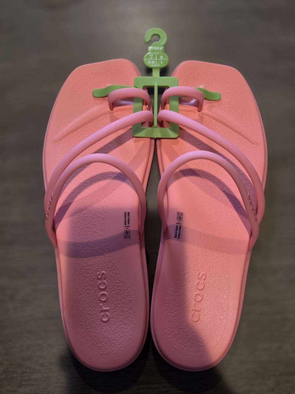 CROCS Women's Pink Multi-Strap Slide Sandals